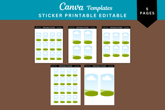 5 Cylinder Sticker Printable Templates: Instant Design Solutions