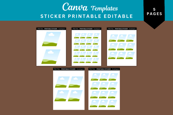 5 Parallelogram Sticker Printable Templates: Elevate Your Visual Design
