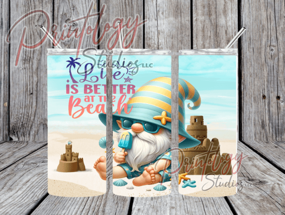 Capture Coastal Charm: The Life is Better at the Beach Tumbler Wrap