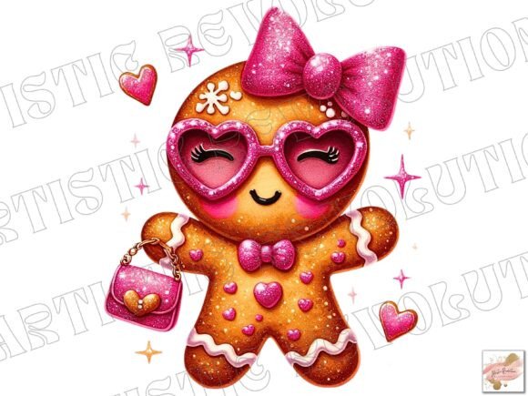 Coquette Christmas Gingerbread Man Png: Festive Design Assets