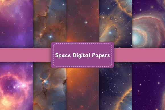Elevate Your Designs with Cosmic Space Digital Papers