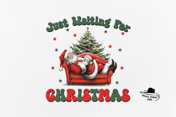 Funny Retro Santa Waiting for Christmas: A Design Asset
