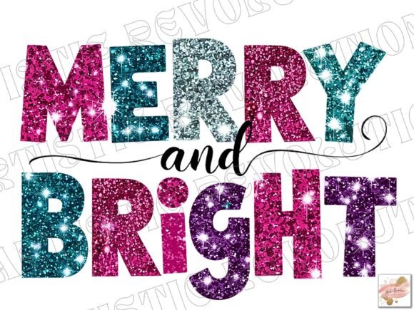 Glitter Christmas PNG: Merry and Bright Design