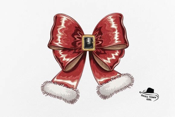 Retro Christmas Coquette Bow Santa PNG: A Designer's Asset