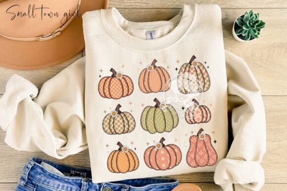Retro Fall Pumpkin Daisy PNG: A Vintage Design Asset