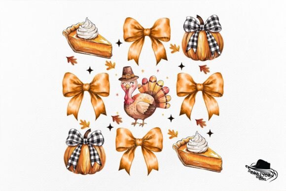 Retro Thanksgiving Fall Coquette Bow Png: A Design Asset